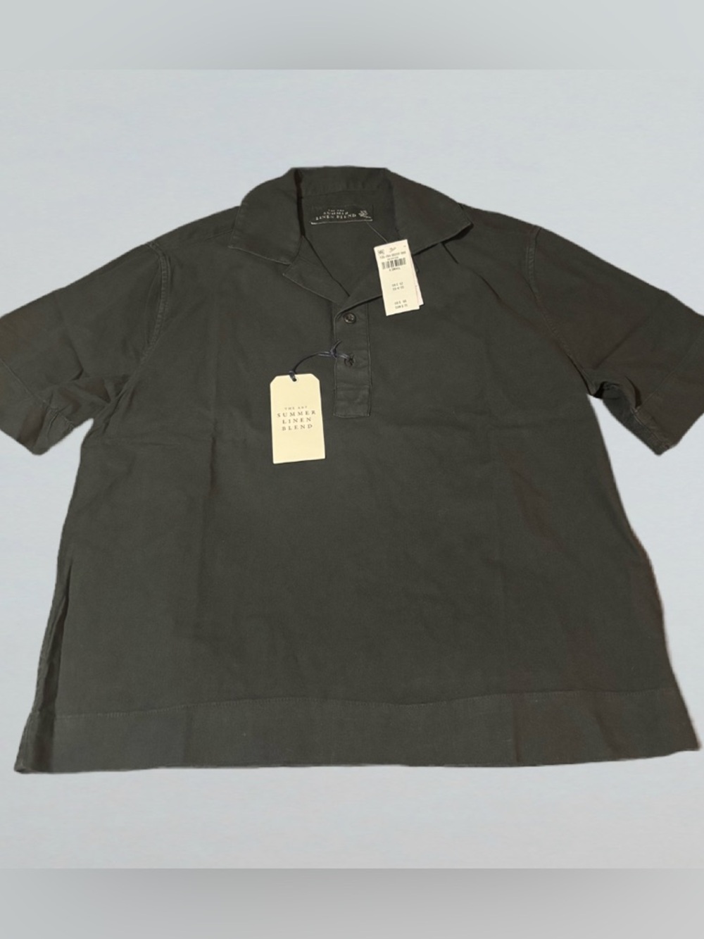 Abercrombie & Fitch Black Summer Linen Blend Popover Polo NWT